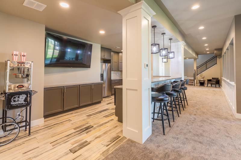 Basement bar and kitchenette